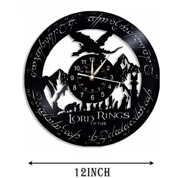 Lord Of The Rings Vinyl Record Wall Clock with Led Lights 12 inches - Picture 3 of 3